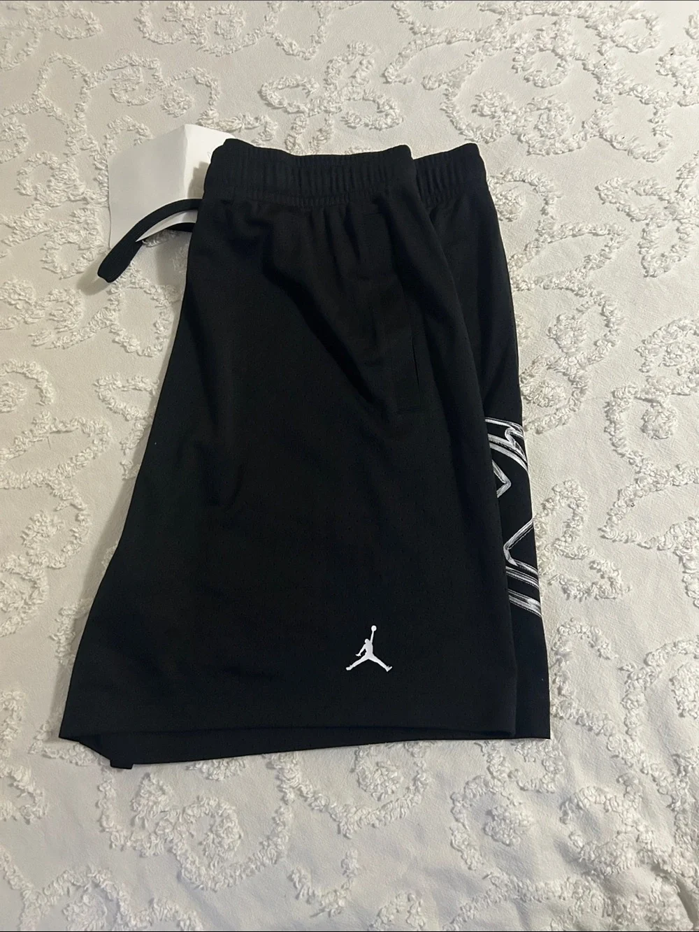 Jordan Black Athletic Shorts with White Jumpman